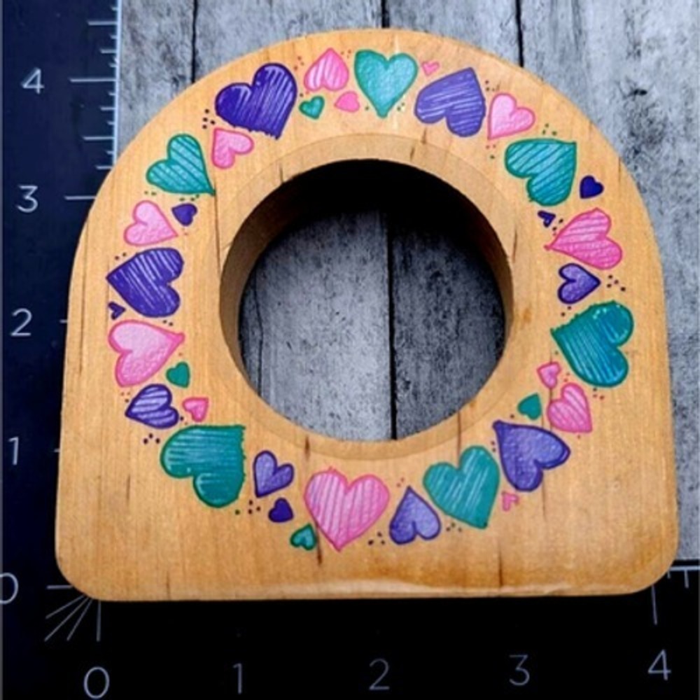Stampendous Heart Ring Nestling WN002 Rubber Stamp Wood #D23